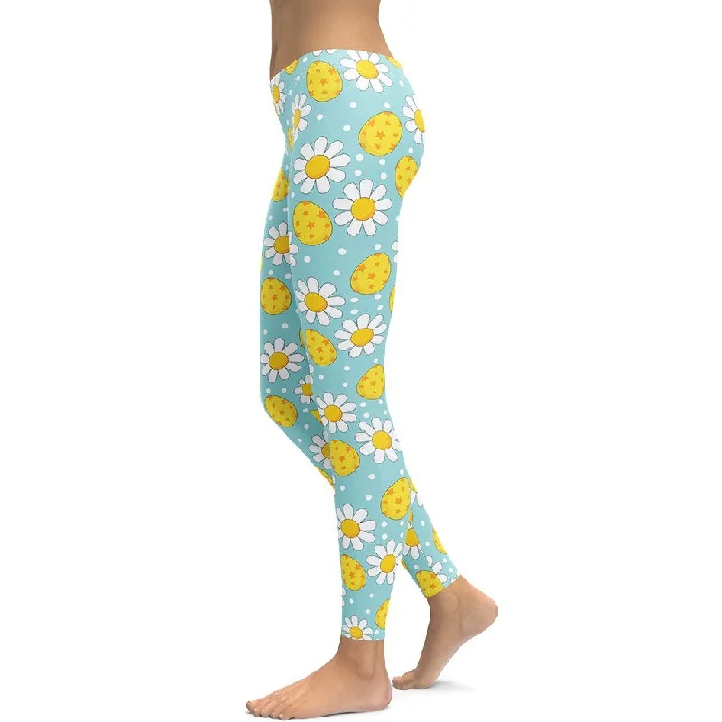 Lovely Easter Leggings Artistic Women's Hand - painted