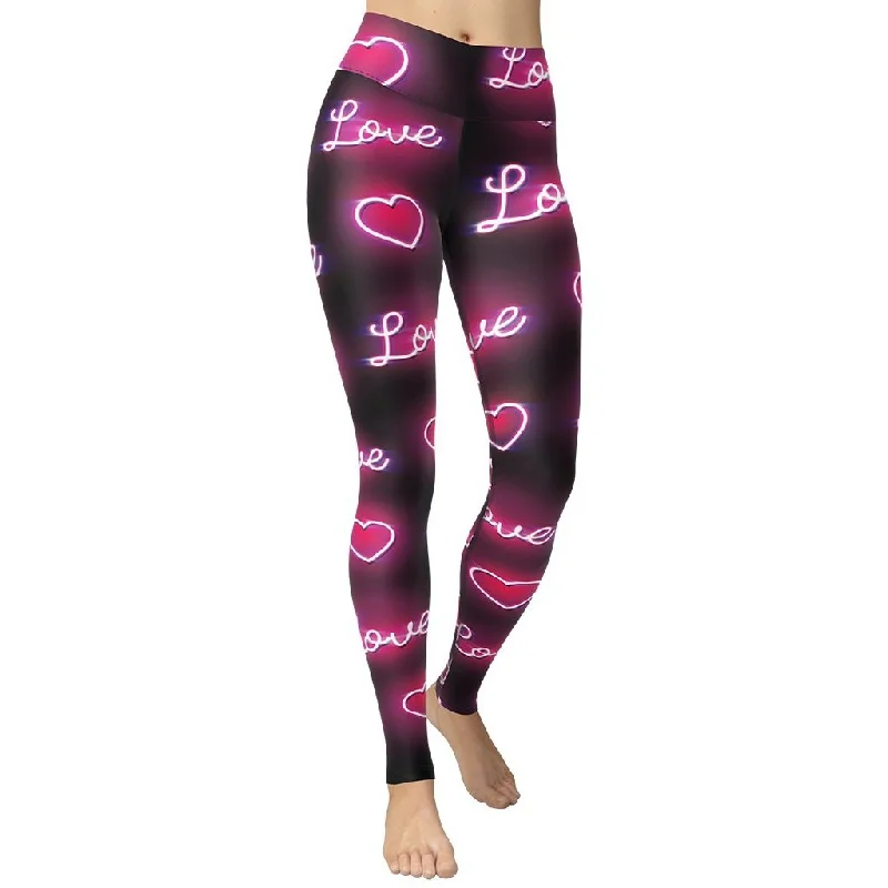 Neon Love Yoga Leggings French