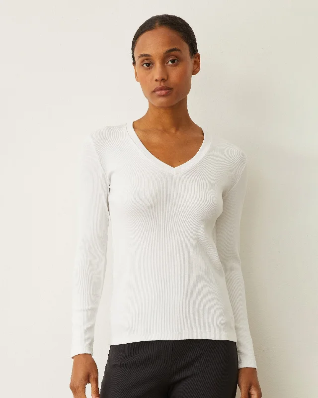 Supimaluxe Rib Long Sleeve V Neck Country