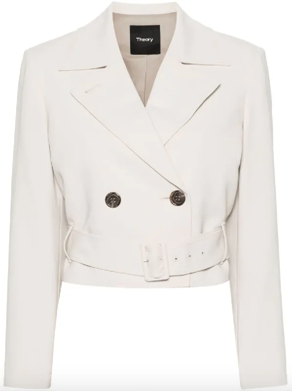 double-breasted cropped trench coat Laid - back Women's Vibe