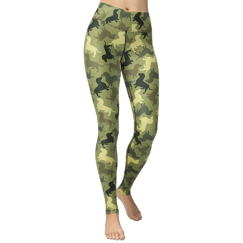 Dachshund Camo Yoga Leggings French