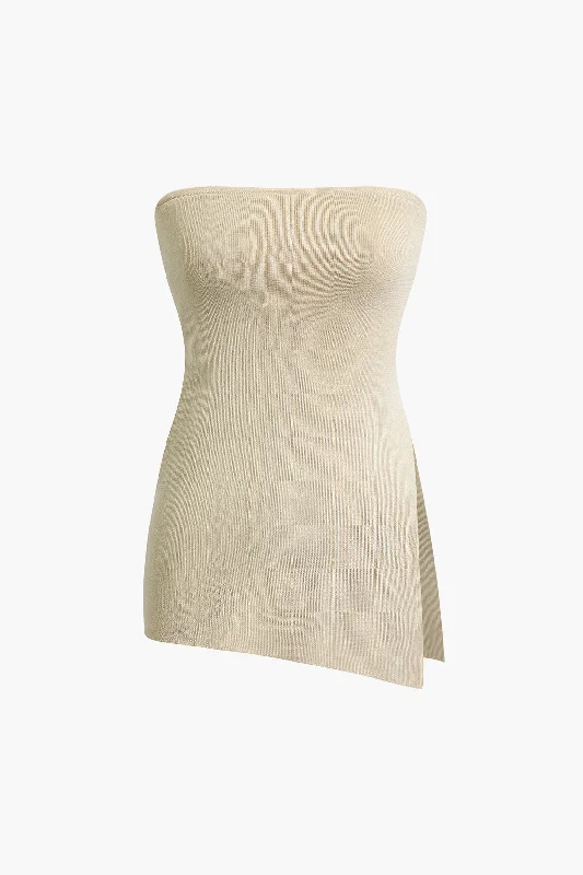 Knit Strapless Top Laid - back Women's Vibe