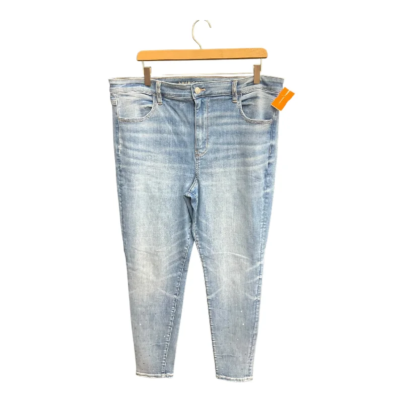 Jeans Skinny By American Eagle In Blue Denim, Size: 18 garde