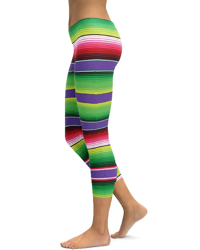 Colorful Mexican Serape Capris Preppy Women's College
