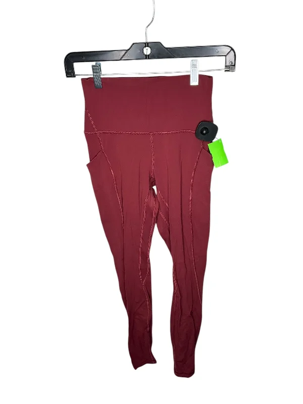 Athletic Leggings By Lululemon In Maroon, Size: 4 Edgy Women's Punk
