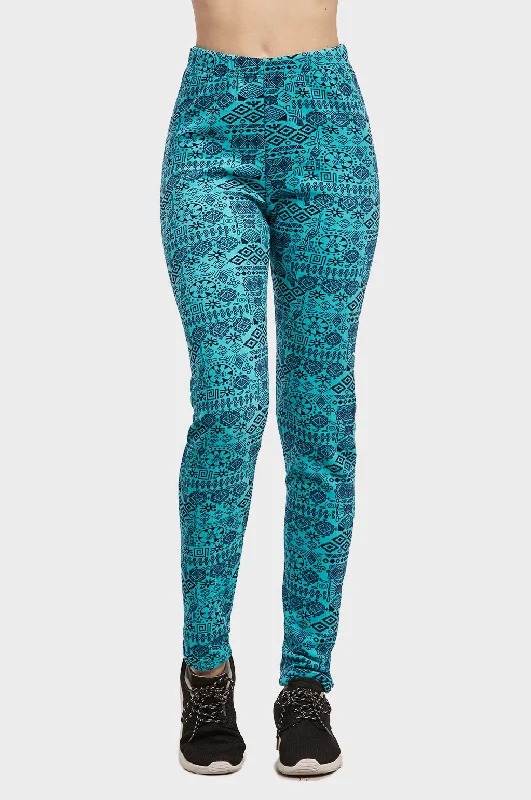 SOFRA LADIES POLAR FLEECE LEGGING (WP6001_TURQ-NV) Practical Women's Multi - 