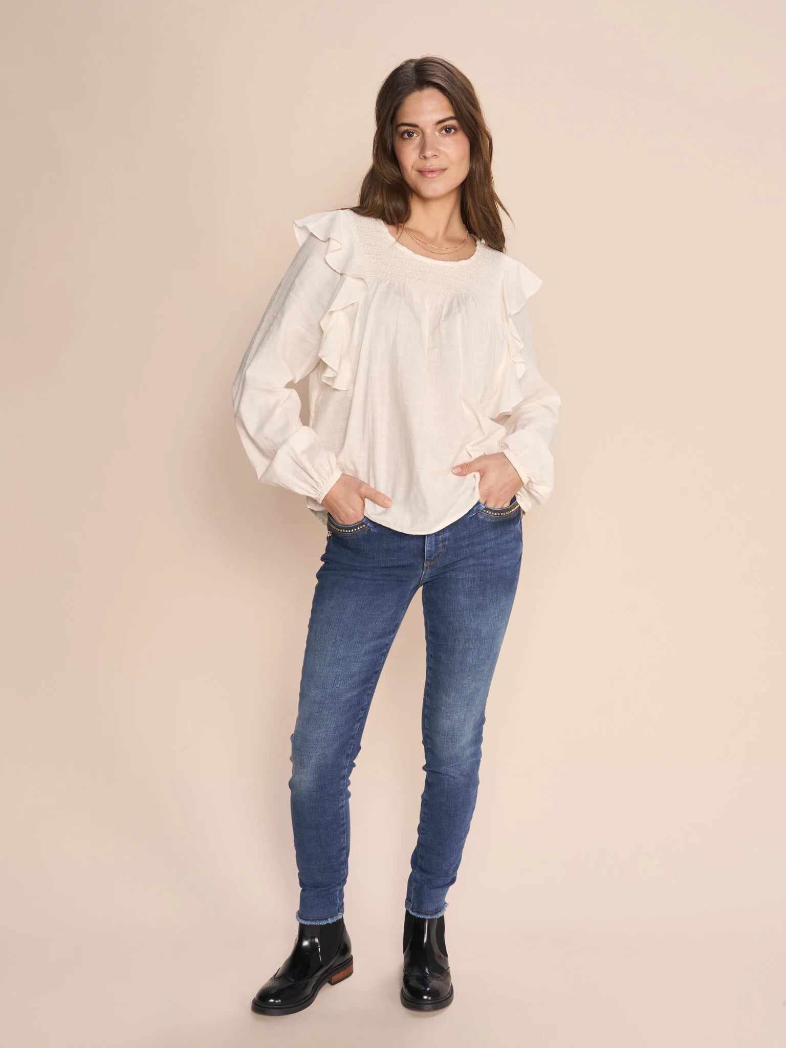 Mos Mosh Blue Ankle Summer Line Jeans Luxurious Women's High -  end