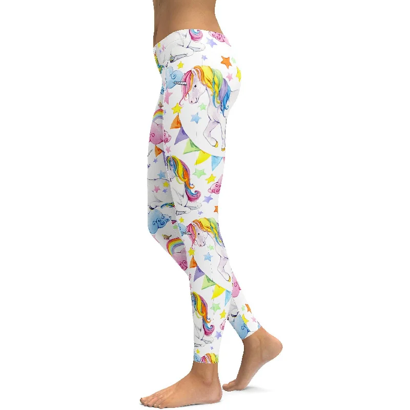 Watercolor Unicorn Leggings Confident Women's Power