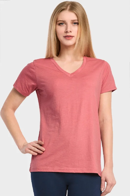 SOFRA LADIES CLASSIC FIT V NECK T-SHIRT (TV021) Sophisticated Women's Tailored