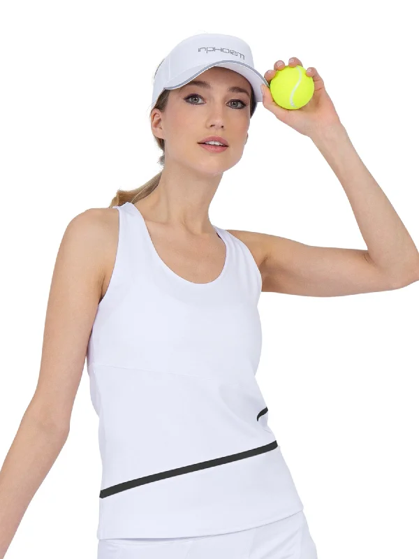 Baseline Tank - White/Black Sporty Women's Athleisure 