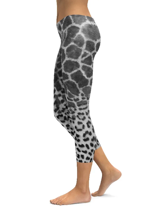Giraffe & Leopard Skin Capris Refined Women's Velvet