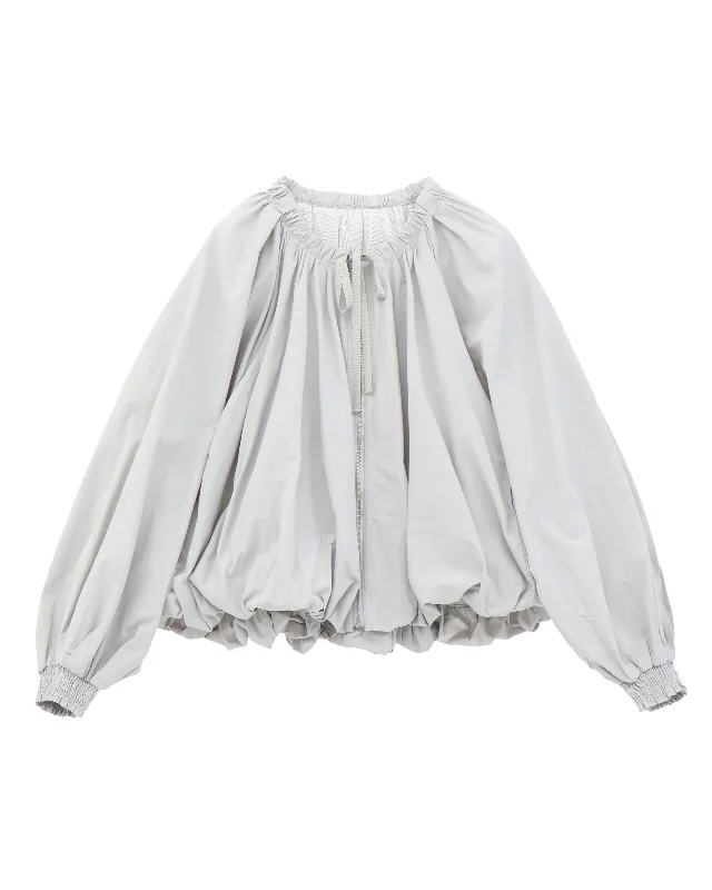 tucked taffeta balloon blouson Hip Women's Retro