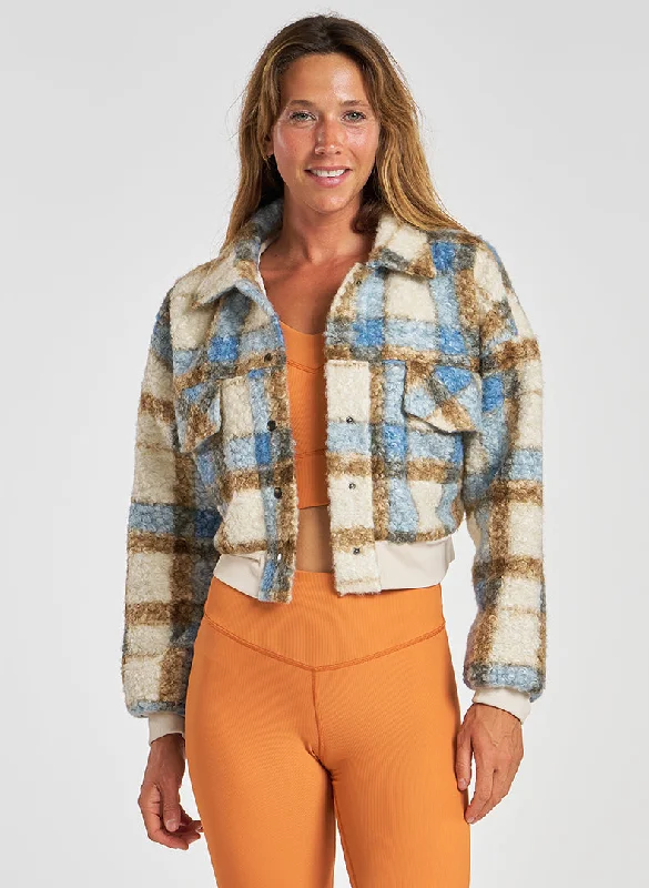 Plaid Bomber Jacket Elegant Women's Formal 