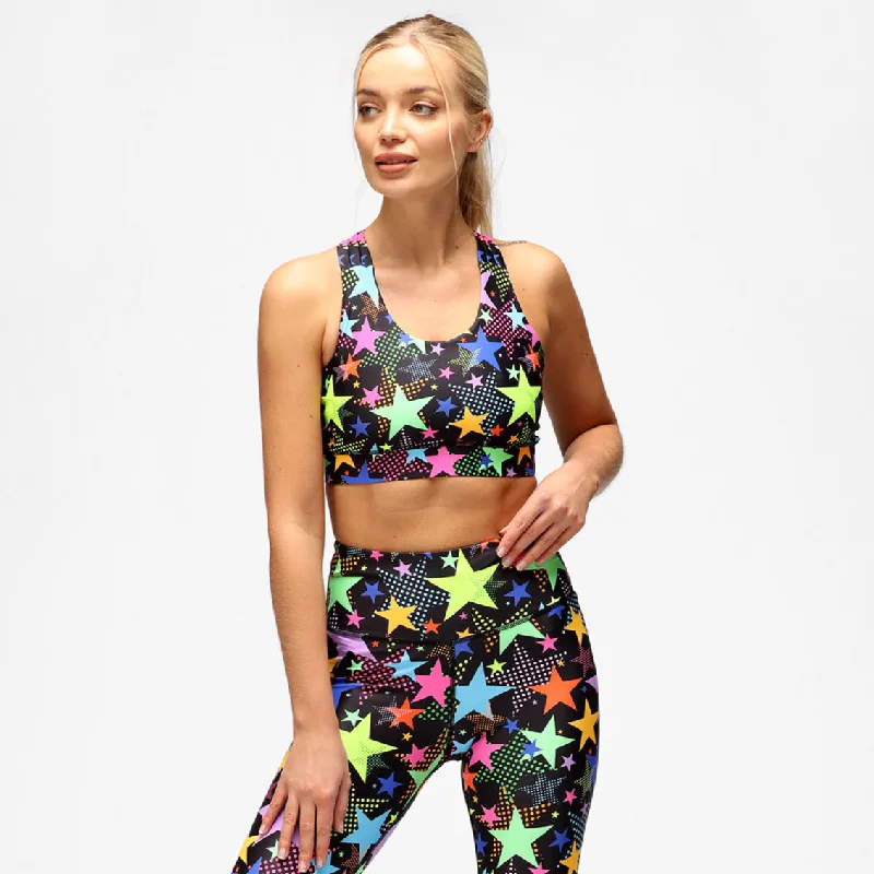 Scattered Stars Cross Back Bra Earthy Women's 