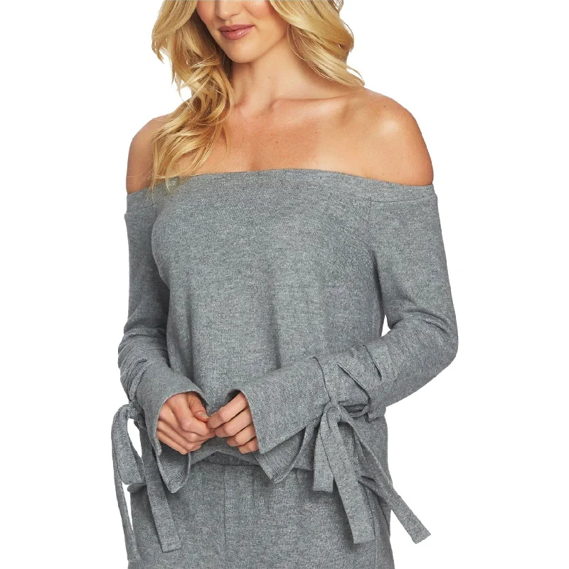 1.State Womens Tie-Sleeve Knit Blouse Minimalist Women's Casual