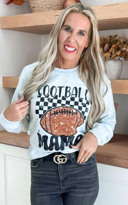 Football Mama Graphic Crewneck Sweatshirt**DEAL Earthy Women's 