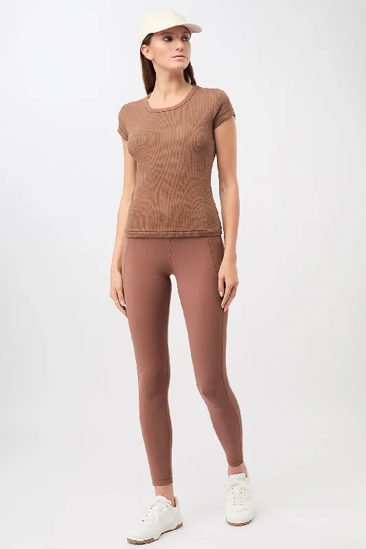 Piqué Roundneck (Cappuccino), GOTS Artistic Women's Hand - painted