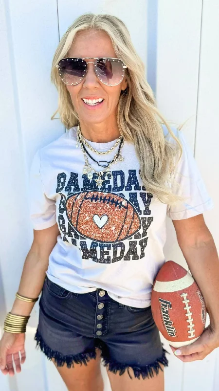 Football Game Day Graphic T-shirt Classic Women's Tweed