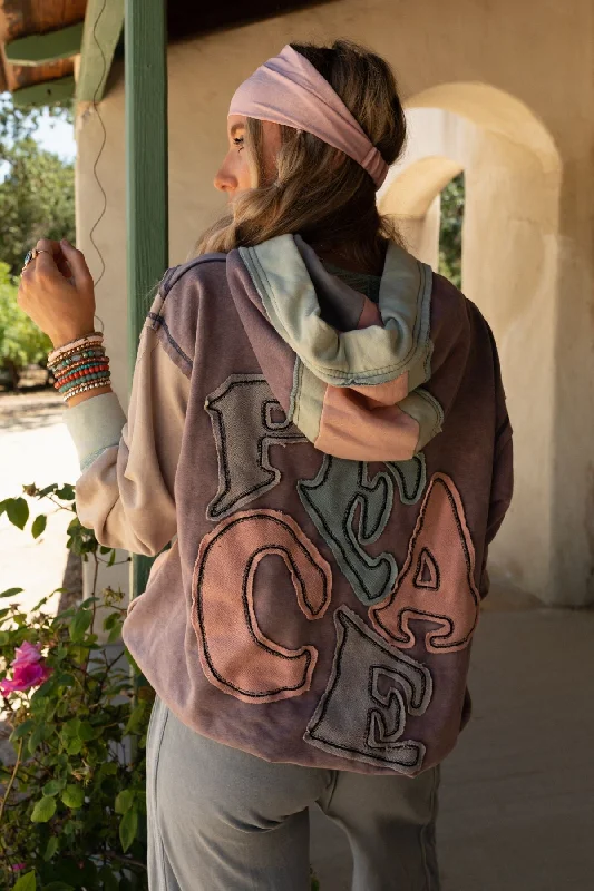 Peace Out Hoodie - Blue Cashmere