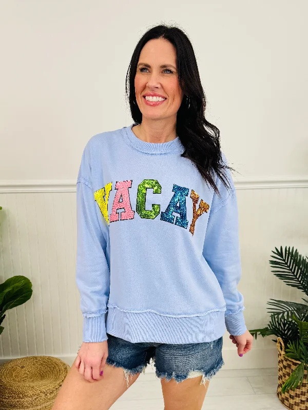Vacay Mode Activated Pullover Classic Women's Pin - striped