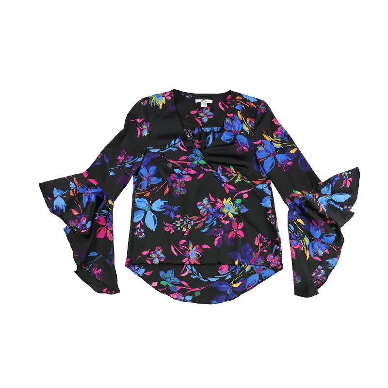 bar III Womens Ruffle Pullover Blouse, Black, Small Practical Women's Multi - 