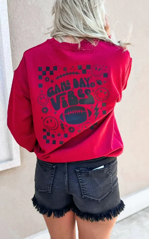 GameDay Vibes Graphic Crewneck Sweatshirt Cozy Women's Winter