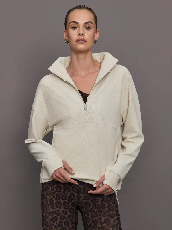 Timberley Half Zip Midlayer - Cement Marl Relaxed Women's 