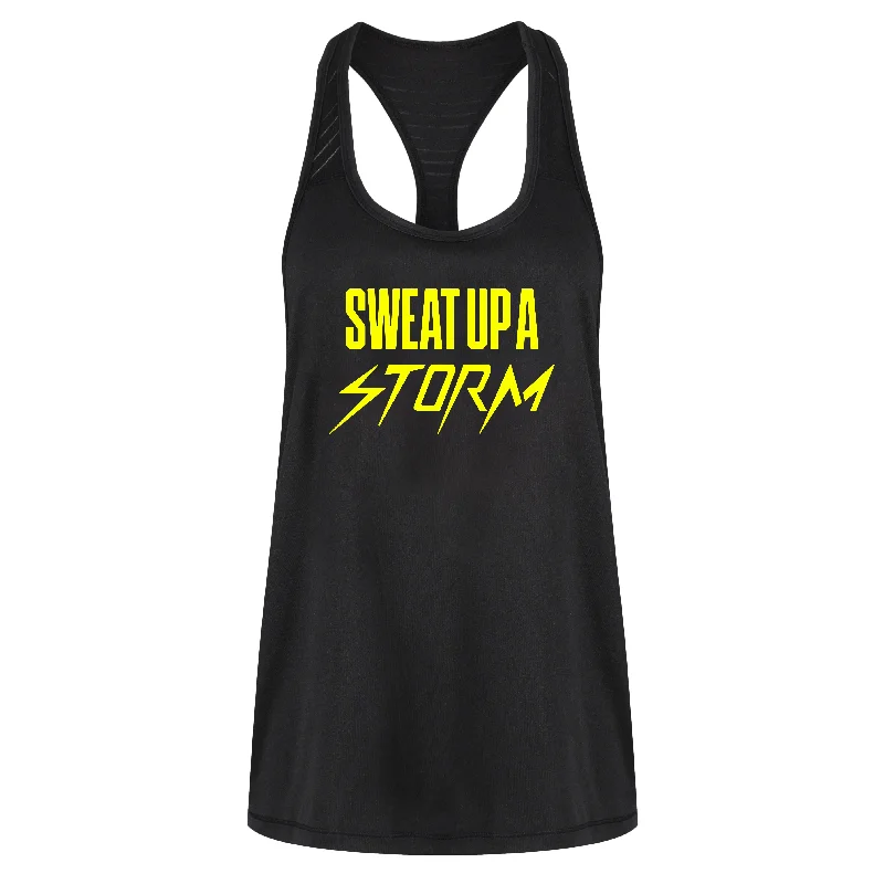 Sweat Up A Storm Mesh Racerback Vest Sporty Women's Athleisure 