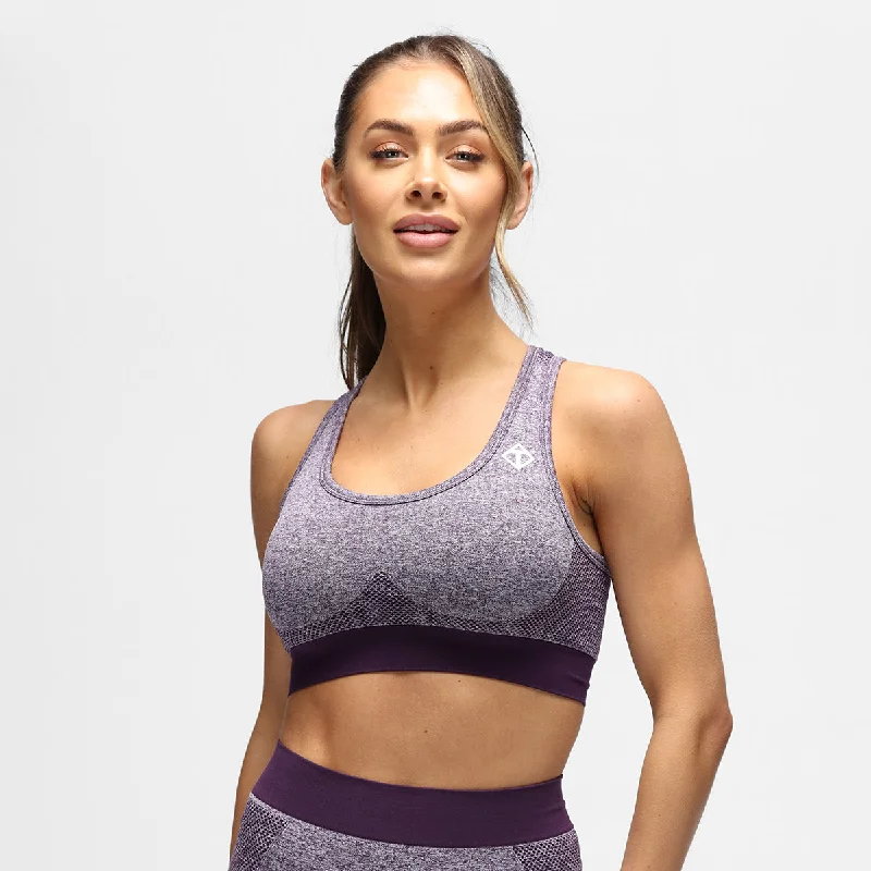 Purple Seamless Bra Dapper Women's Bow - adorned