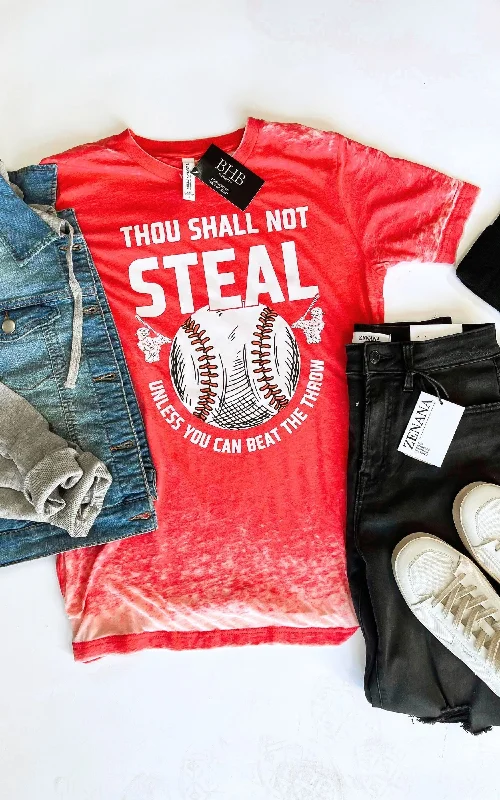 Thou Shall Not Steal Unless You Can Beat the Throw Graphic T-shirt Youthful Women's Anime - inspired