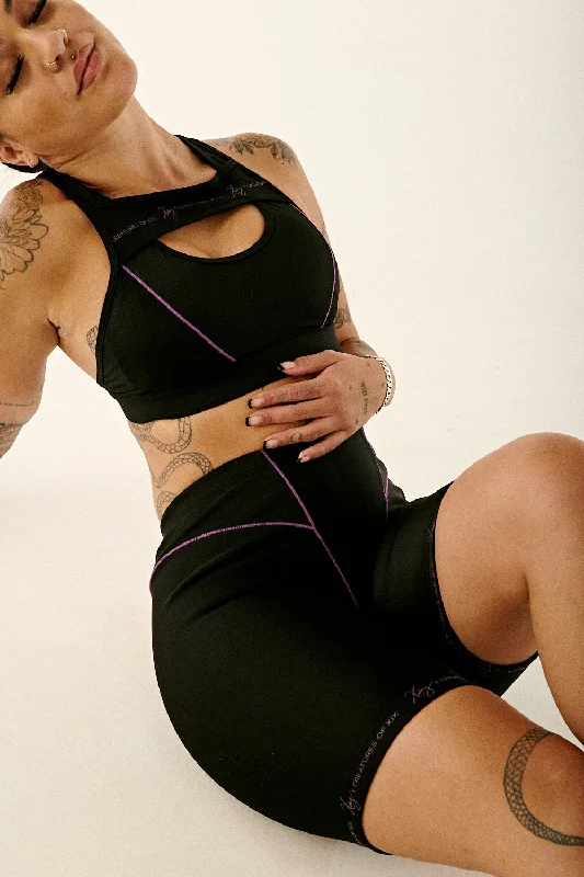 Haley Crossover Sports Bra - Black Hip Women's Urban