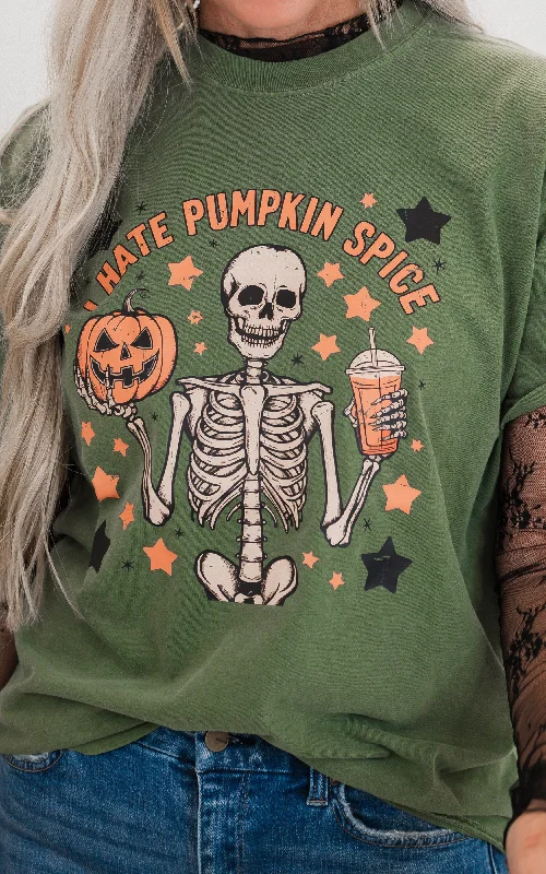 I Hate Pumpkin Spice Halloween Garment Dyed Graphic T-shirt - FINAL SALE Sporty Women's Tennis I Hate Pumpkin Spice Halloween Garment Dyed Graphic T-shirt - FINAL SALE Sporty Women's Tennis