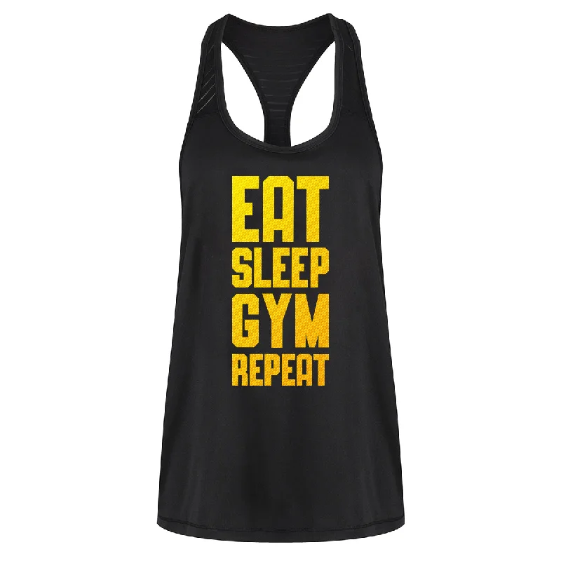 Eat Sleep Gym Repeat Mesh Racerback Vest Cool Women's Skate