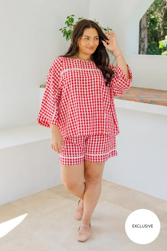 Milan Top | Red Gingham Australian Beach