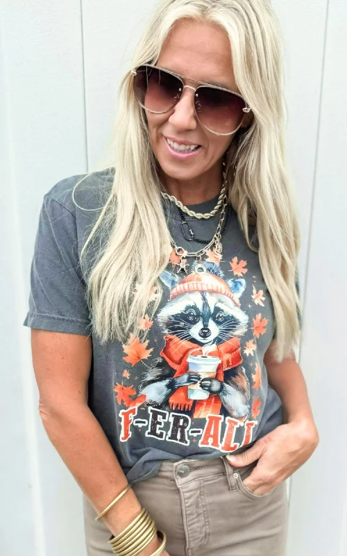 F-er-ALL Racoon Season Garment Dyed Graphic T-shirt - Final Sale Sharp Women's Italian