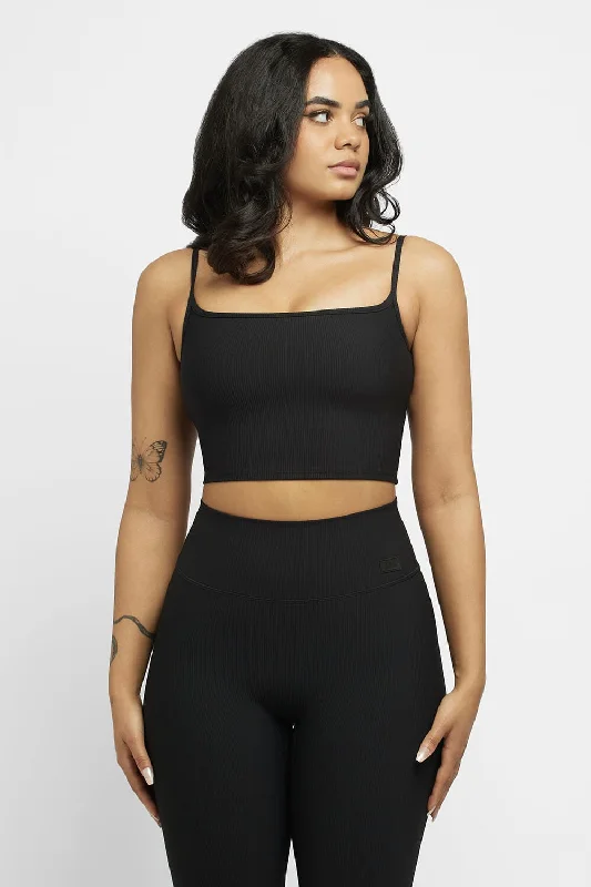 LUXRIB™ Square Neck Midi Sophisticated Women's 