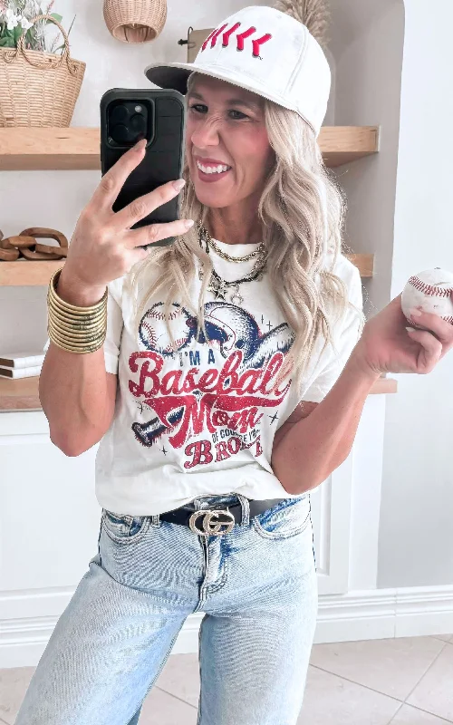 I'm a Baseball Mom Of Course IM Broke Graphic T-shirt Youthful Women's Anime - inspired