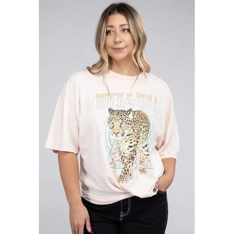 Plus Rock And Roll World Tour Graphic Top Elegant Women's 