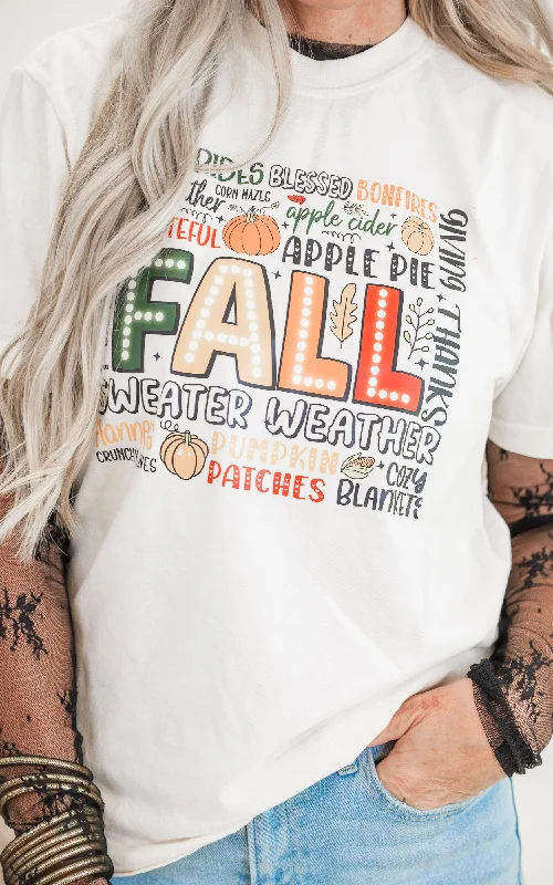Fall Inspired Garment Dyed Graphic T-shirt - Final Sale Monochromatic Office Style