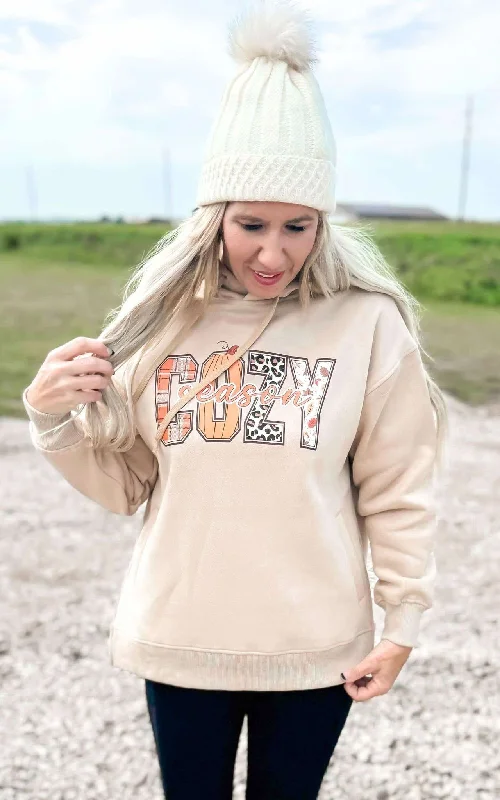 Cozy Season Taupe Side Slit Hoodie** - Final Sale Laid - back Women's Vibe