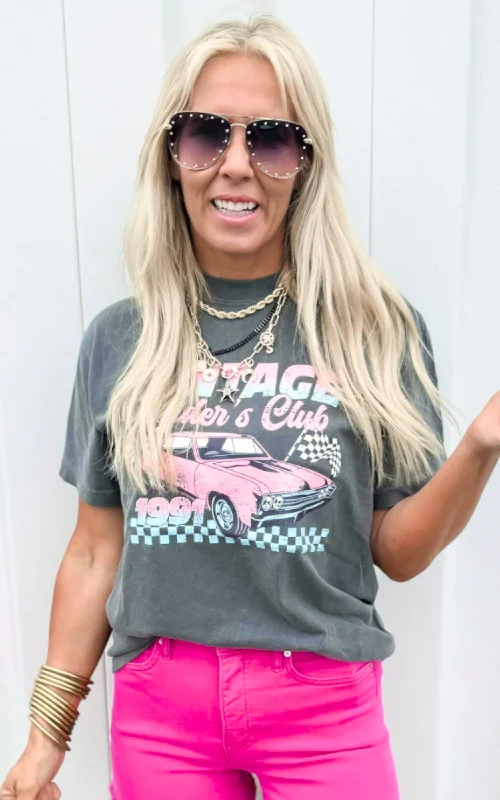 1991 Vintage Riders Club Garment Dyed Graphic T-shirt Polished Women's Silk