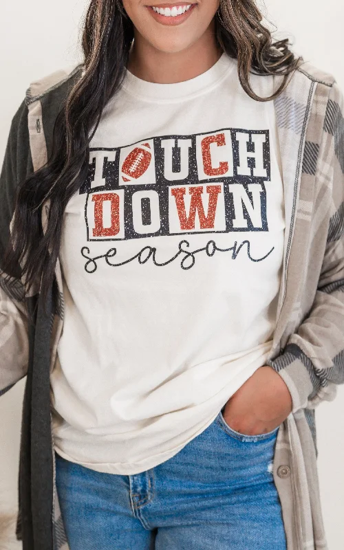 Touchdown Season Garment Dyed Graphic T-shirt Dapper Women's 1920S