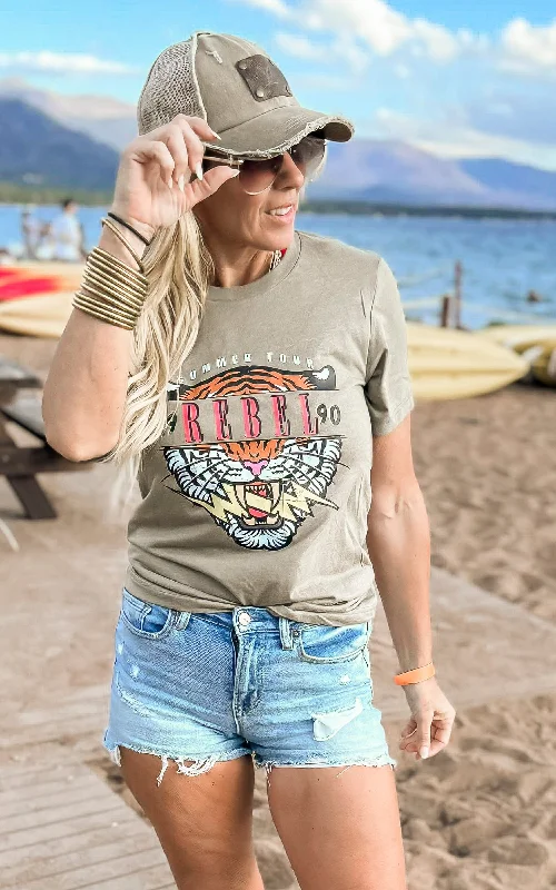 Rebel Summer Tour Graphic T-shirt Preppy Women's College