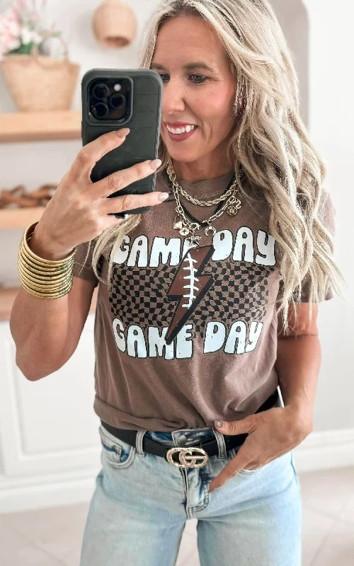 GameDay Lightning Garment Dyed Graphic T-shirt Relaxed Women's Beachy