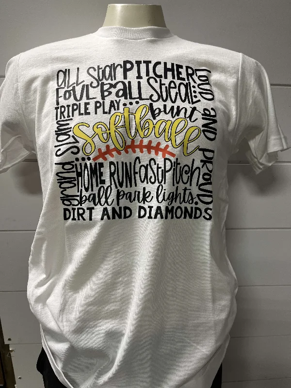 SoftBall Life Graphic T-shirt Traditional Women's Wool