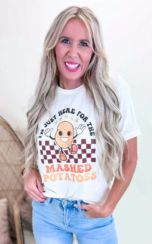 Just Here for the Mashed Potatos Graphic T-shirt - Final Sale Cool Women's Skate