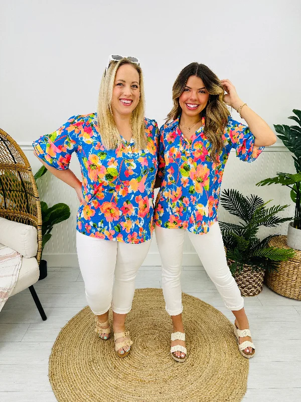 Floral Escape Top Sophisticated Women's Tailored