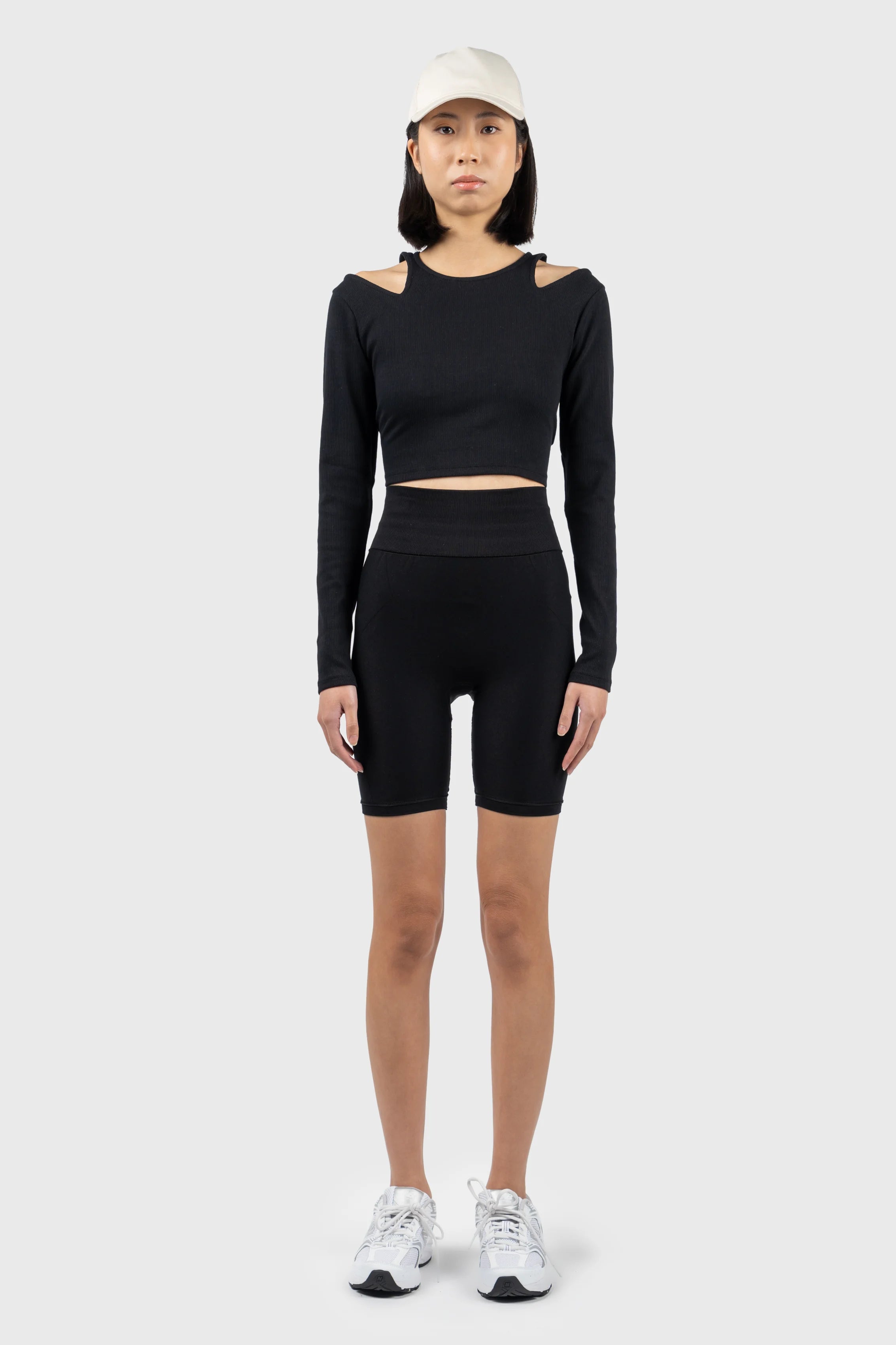 Crop Top with Cut Out Detail Practical Women's Quick - dry