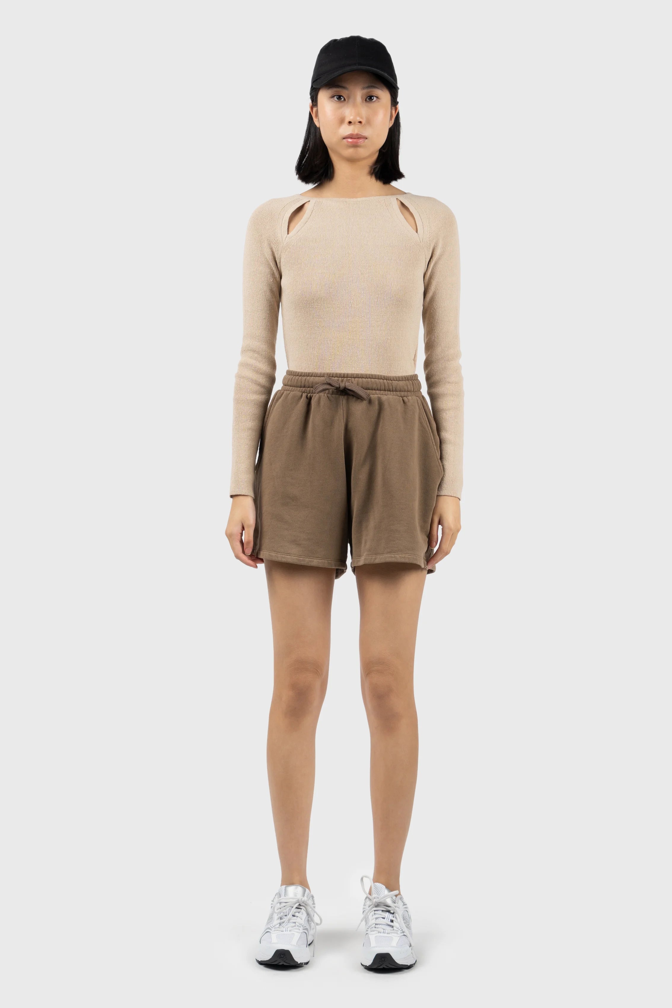 Cut Out Detail Long Sleeve Knit Top Practical Women's Multi - 