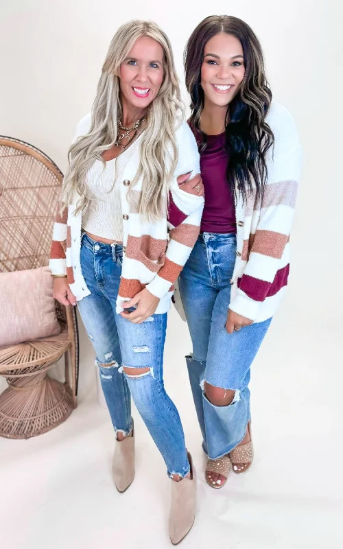 Button Bliss Stripe Cardigan by Salty Wave Compression